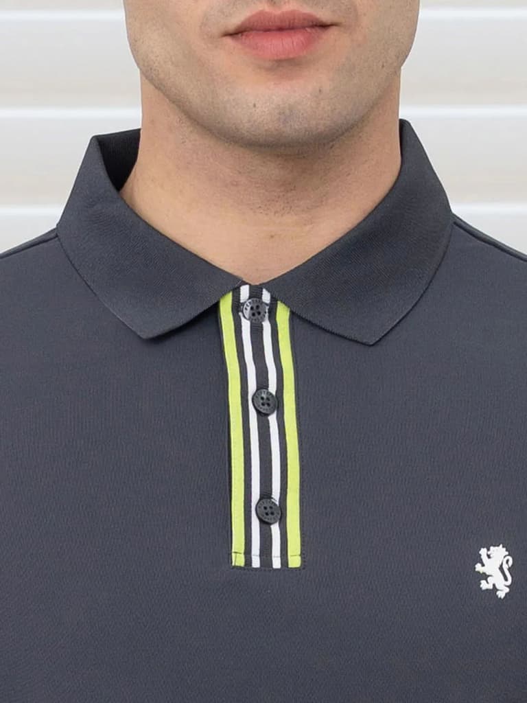 T Shirts for Men in Dark Grey | Polyester Polo T Shirt — photo 6