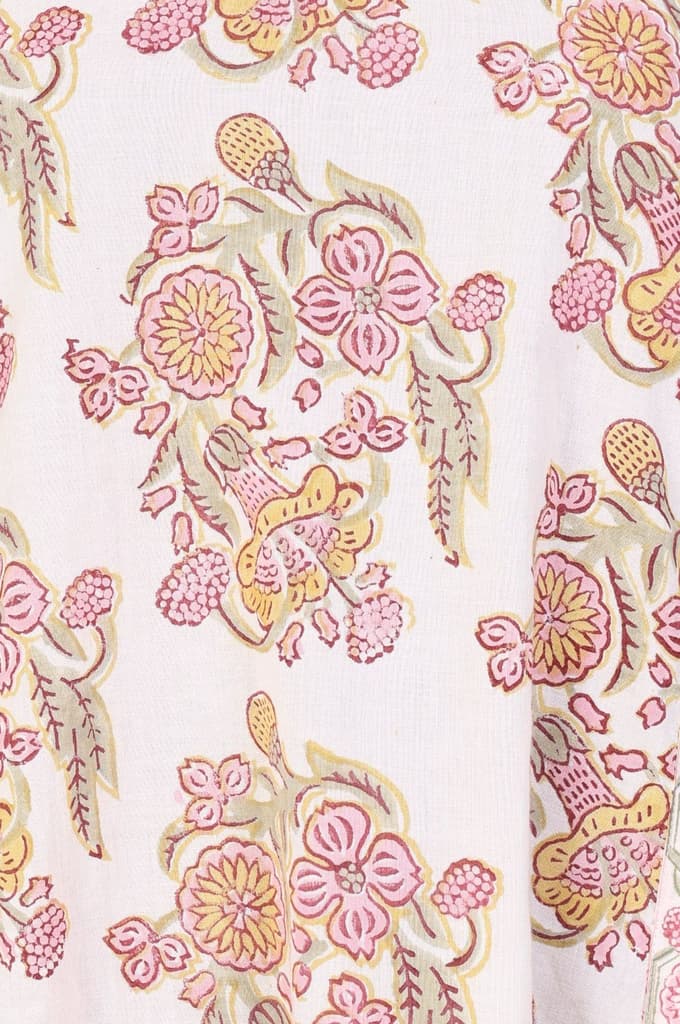 White Floral Printed Pure Cotton Straight Kurta — photo 3