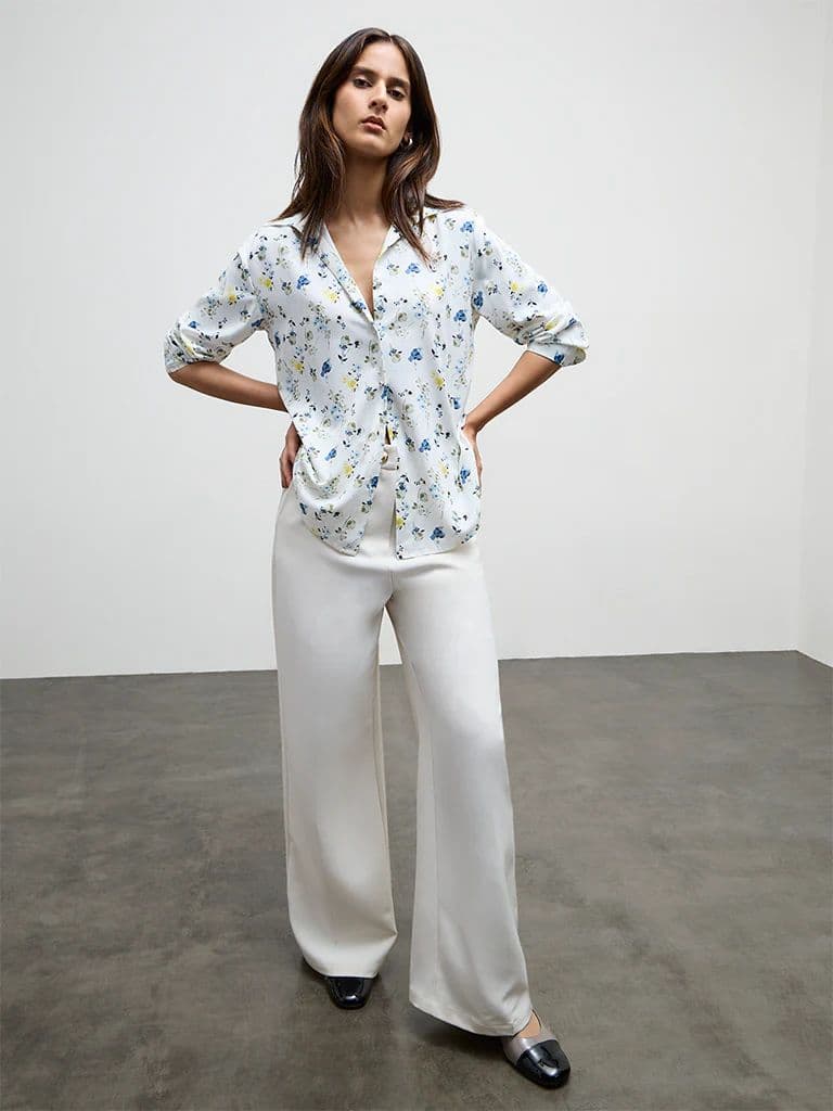 Wardrobe Ivory Floral Printed Shirt — photo 2