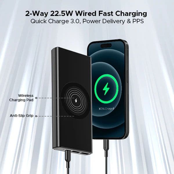 boAt EnergyShroom PB310 Wireless Pro | Powerbank with 15W Wireless Charging, 22.5W Wired Fast Charging, 12 Layer Smart IC Protection — photo 6