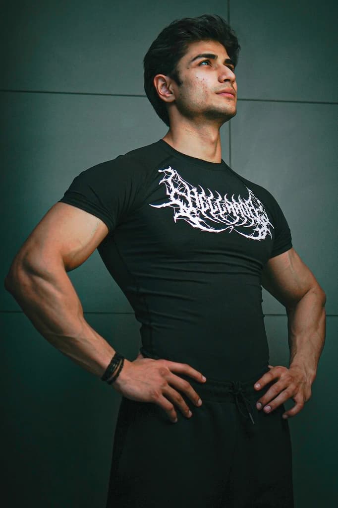 Hellborn Compression T-shirt Black/White — S