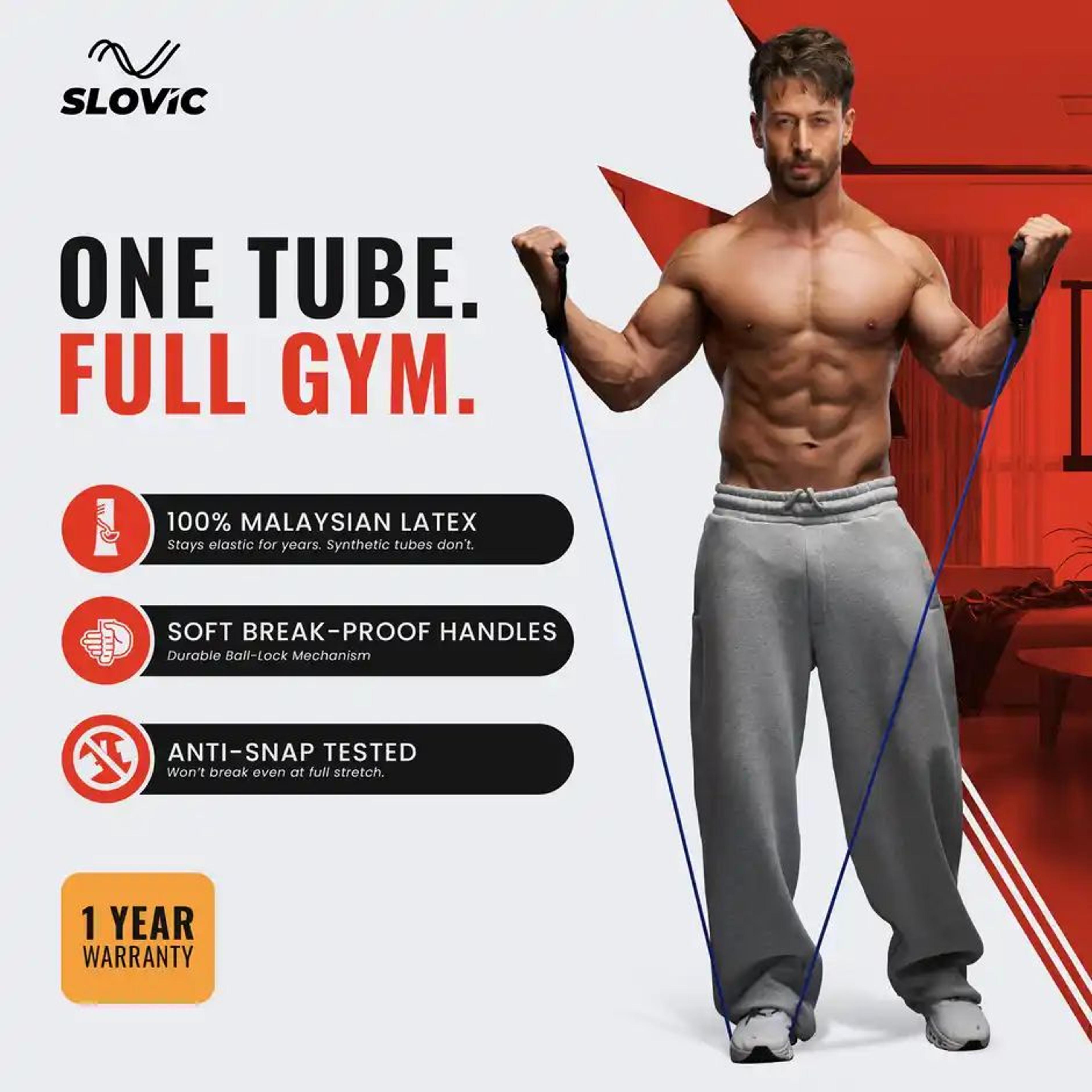 Slovic Resistance Tube Latex | 20LB / 10 kg Heavy Duty Workout Band for Training