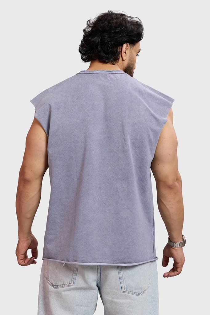 Restricted Washed Capsleeve Tank Light Grey — photo 6