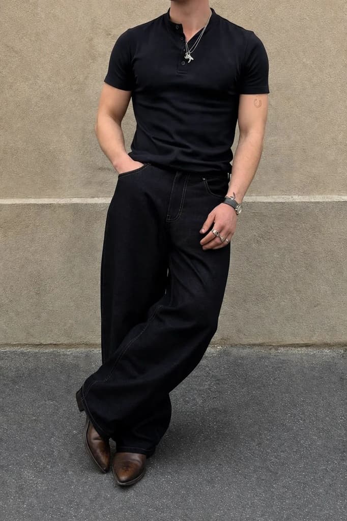 Fake Denim Supersoft Baggy Pants — photo 3