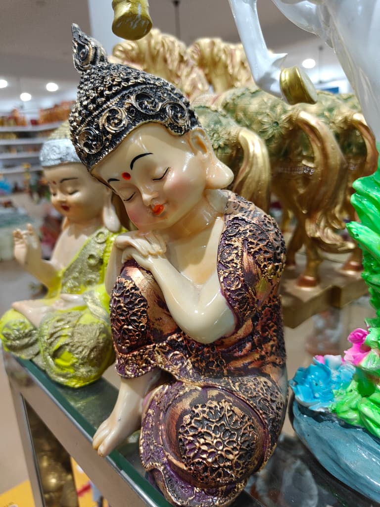 Gold Buddha Statue | Decorative | Glass | Gold
