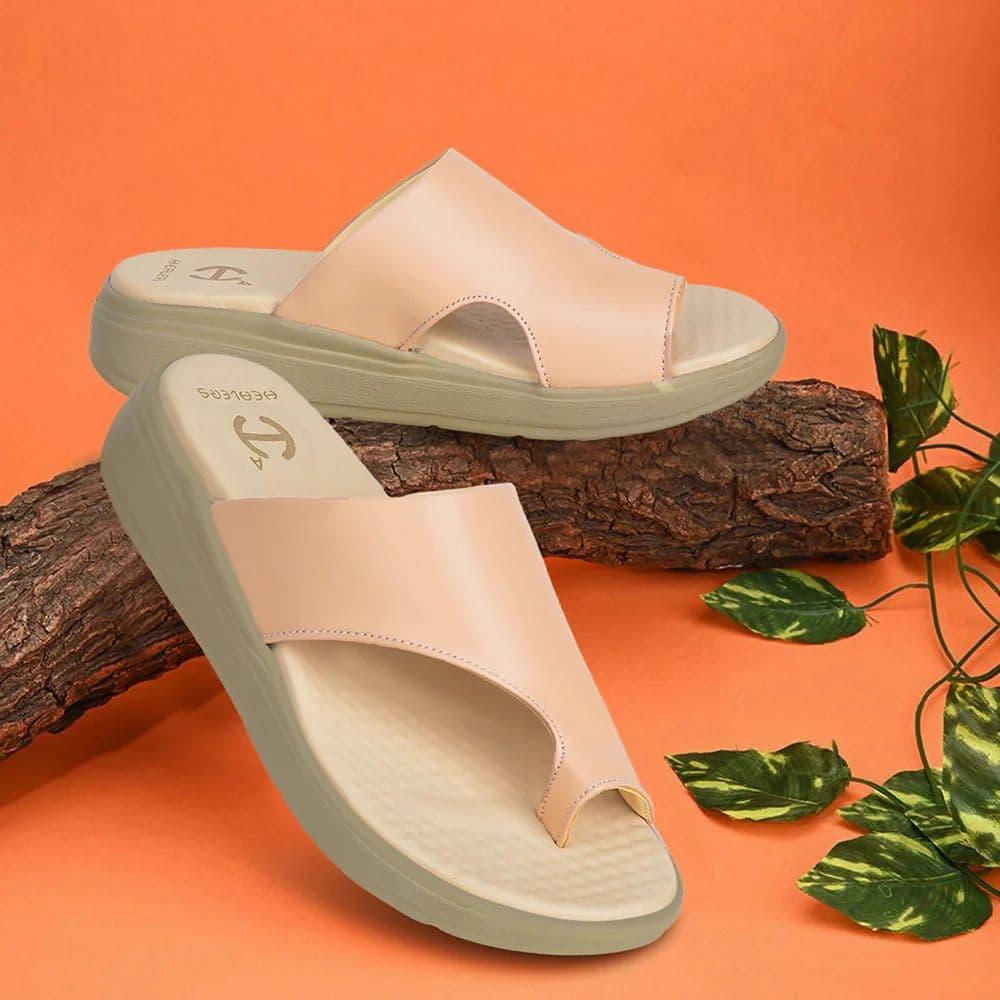 Healers Beige Casual Toe Ring Slipper For Women ZUBIE-3E By Liberty — photo 4