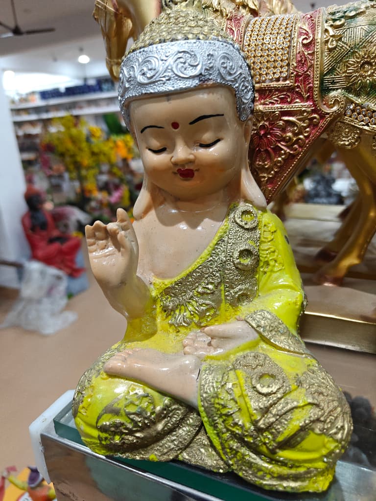 Gold Buddha Statue | Decorative | Gilded | Yellow