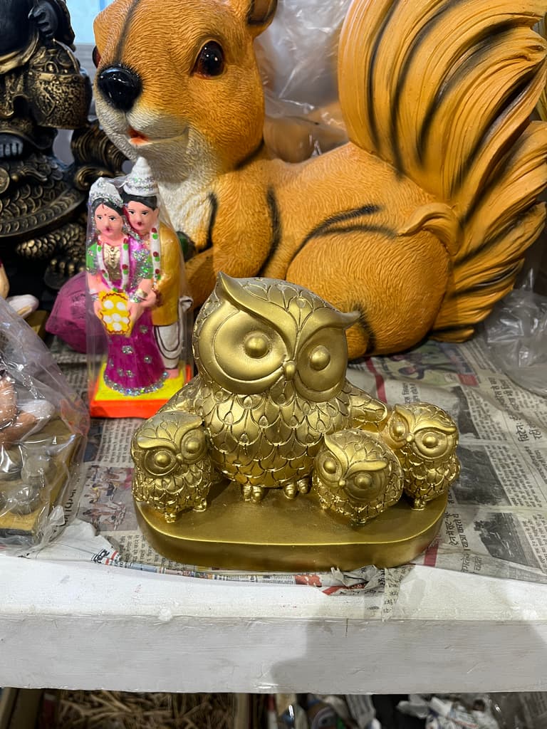 Golden Owl Statue | Sculpture | Gold | Brown and Gold