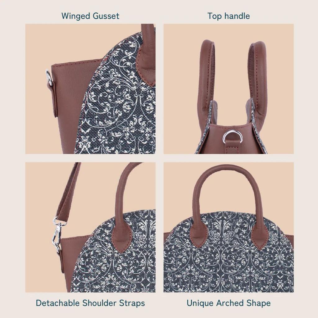 Konkona City Satchel Bag - Ikat GreRed
