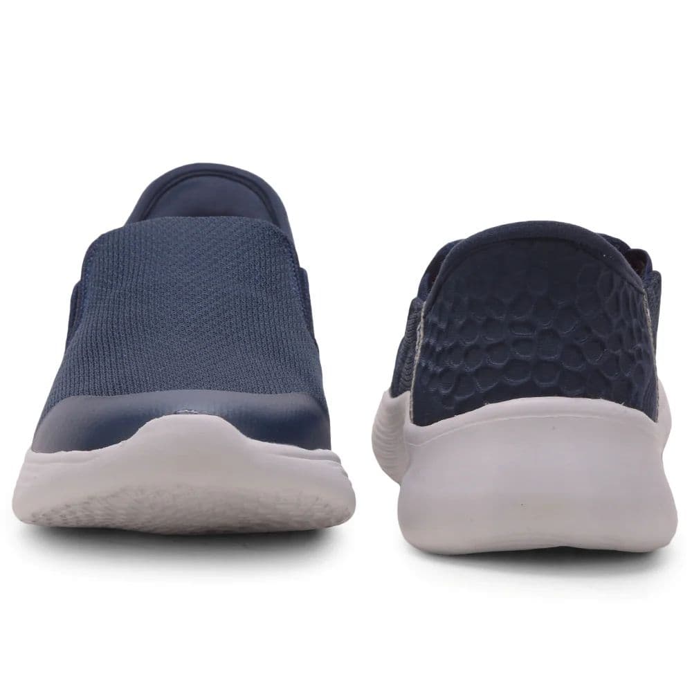 Leap7x Navy Blue Sports Non Lacing Walking Shoes For Men EZZAR-1 By Liberty — photo 6