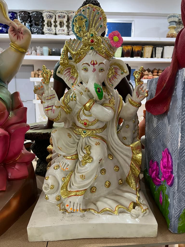 Ganesh Statue | Sculpture | Porcelain | White