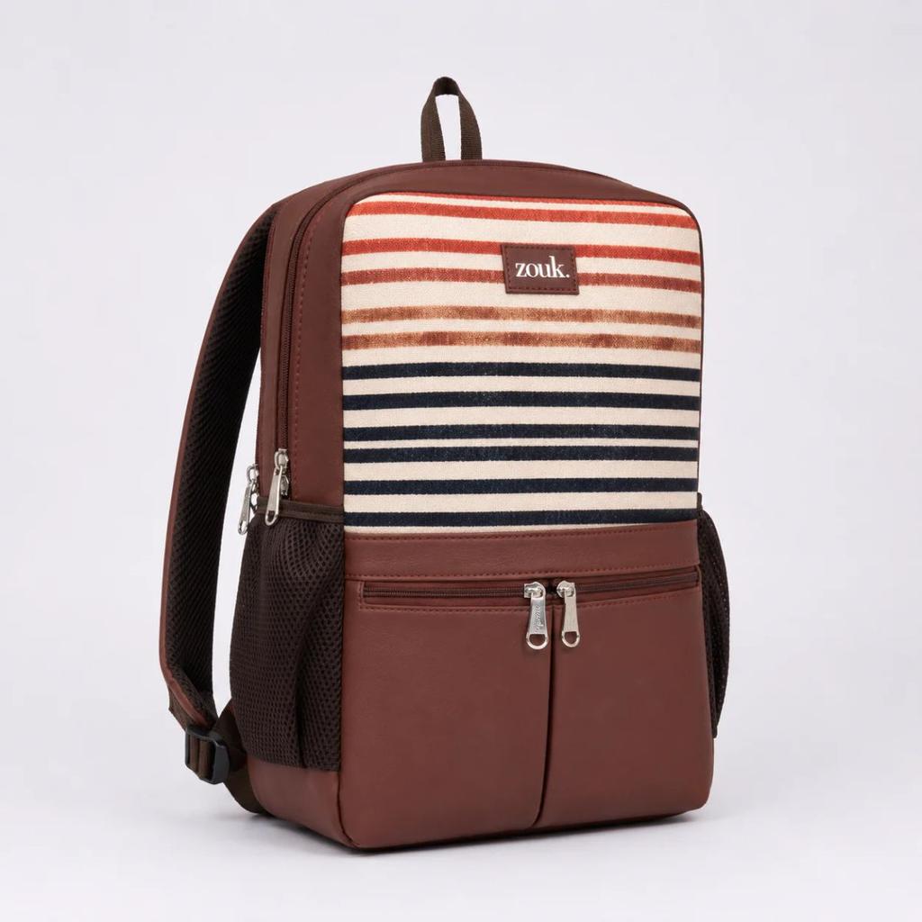 Qutub Stripes Office Backpack (Brown) — photo 3