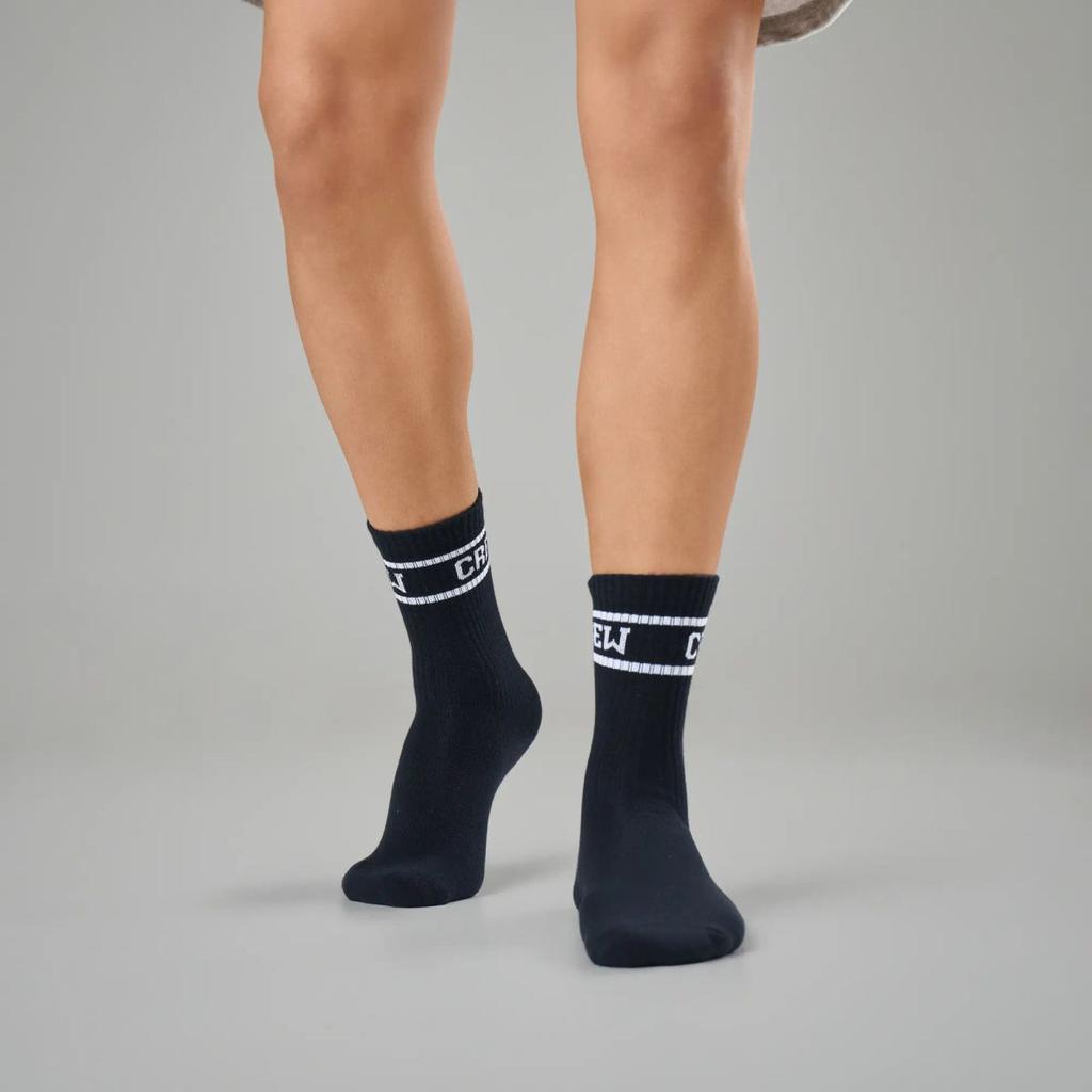 Crew Calf Length Socks - Ink Black