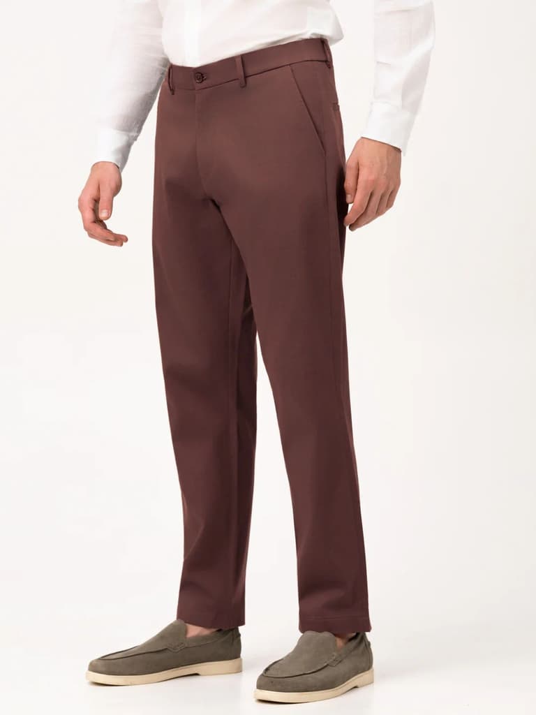 Cognora Brown Relaxed Fit Stretch Chinos for Men — photo 10