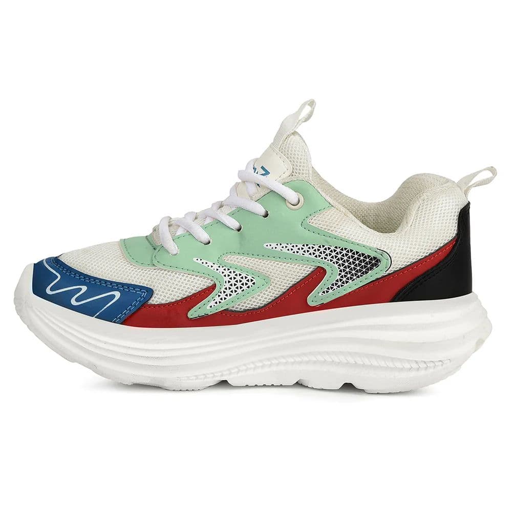 Leap7x White Sports Lacing Running Shoes For Kids VISTA-L By Liberty — photo 3