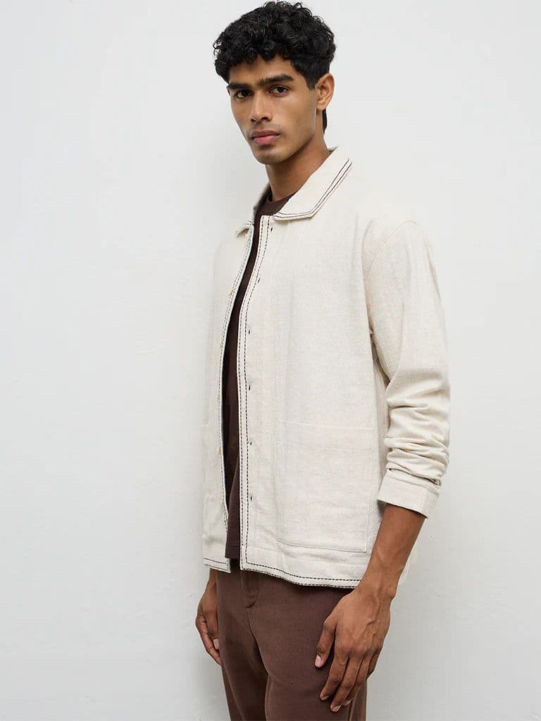 ETA Off-White Relaxed-Fit Cotton-Blend Jacket — photo 2