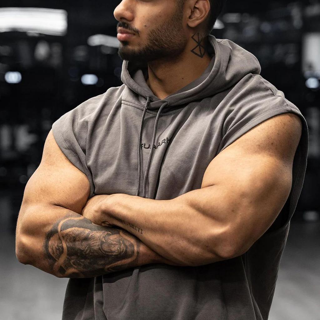 Signature Cap Sleeves Hoodie Dark Grey