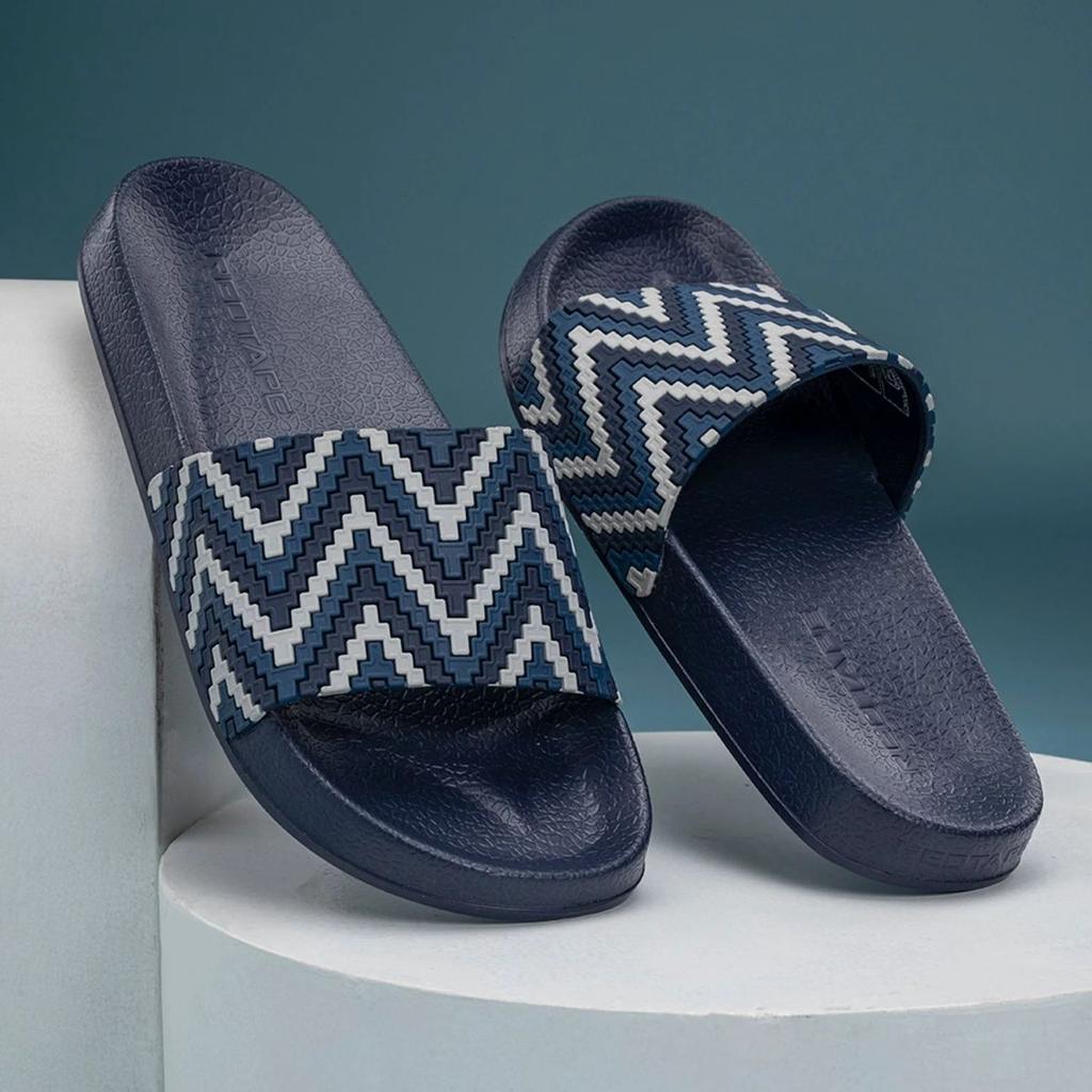 Womens Sliders in Blue and White | Casual Pool Sliders — photo 6