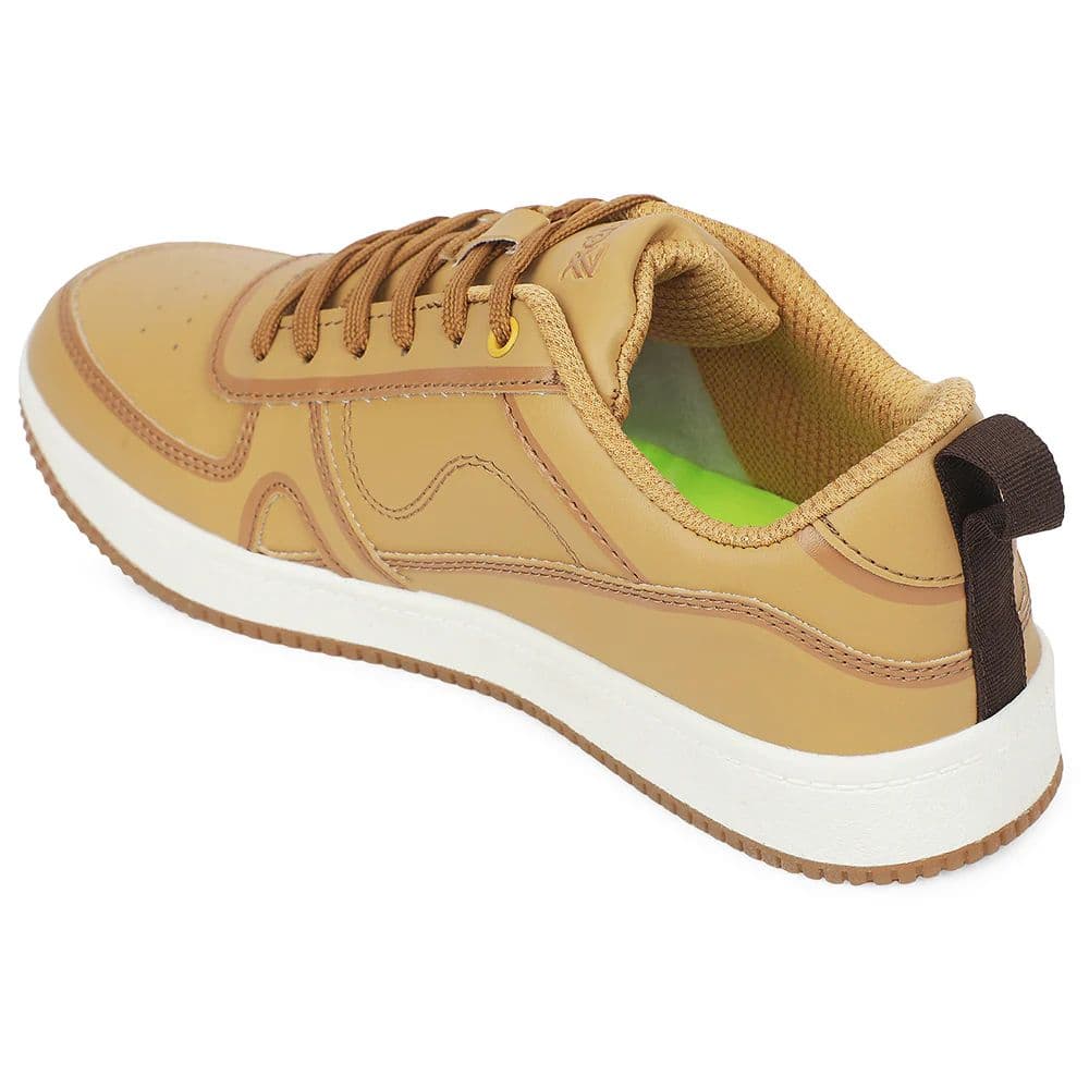 LEAP7X Tan Casual Lacing Sneakers for Men SNOOKEY-1E by Liberty — photo 4