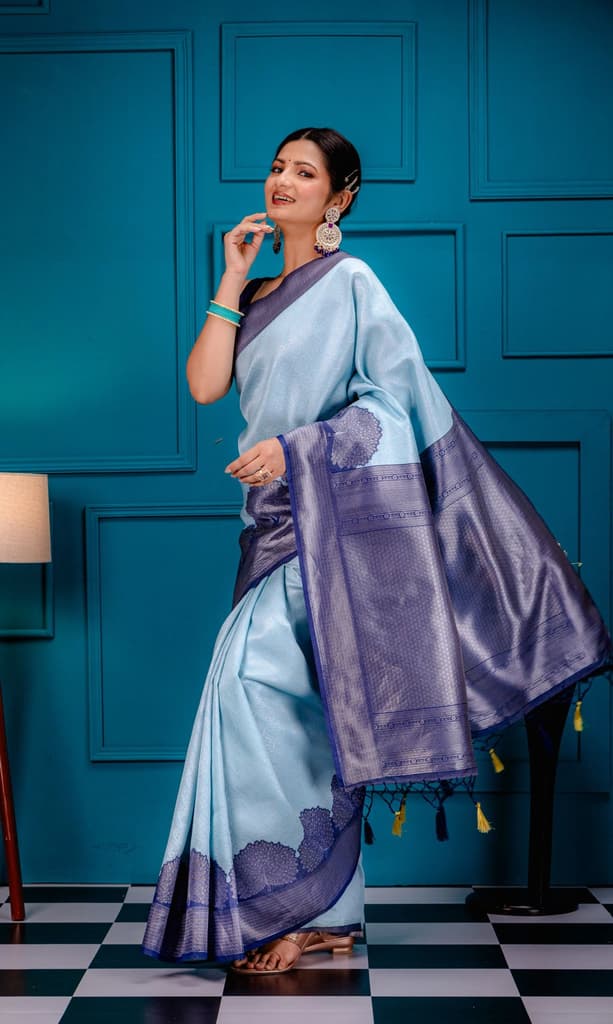 Mimosa Women's Woven Design Banarasi Style Art Silk Saree With Blouse Piece : SA00001803SFFREE — photo 5