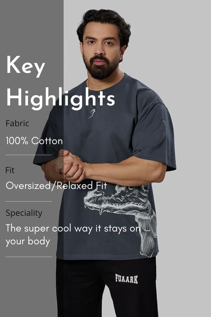Bite Back Oversized T-shirt Dark Grey — photo 7