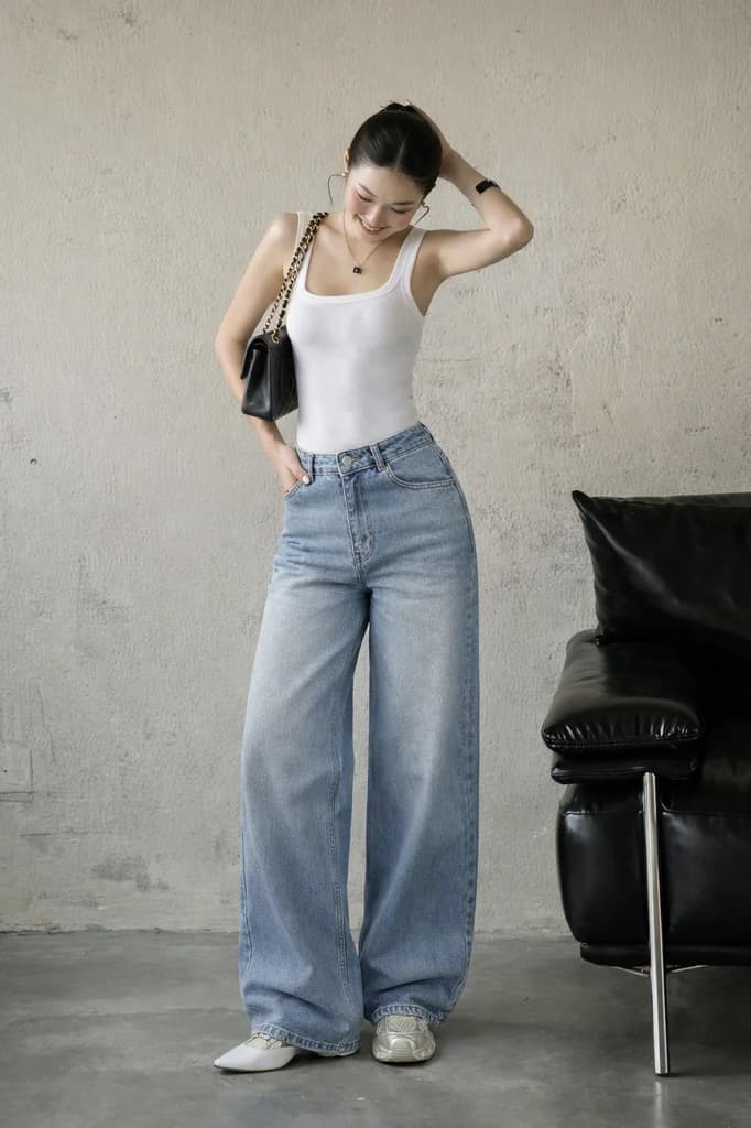 Bling Bleach Wide Leg Jeans — photo 3