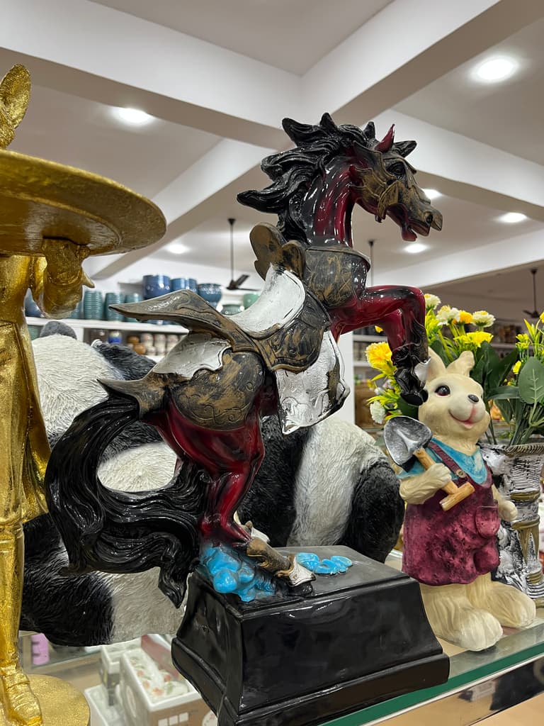 Horse Figurine | Statue | Bronze | Red
