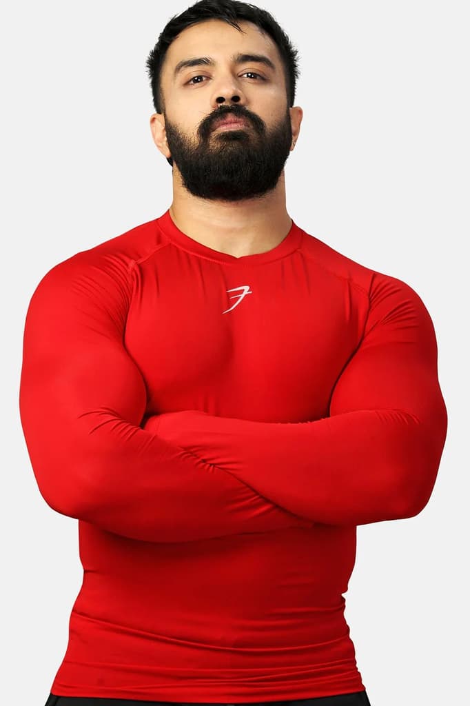 Compression Fullsleeves T-shirt Red — photo 4