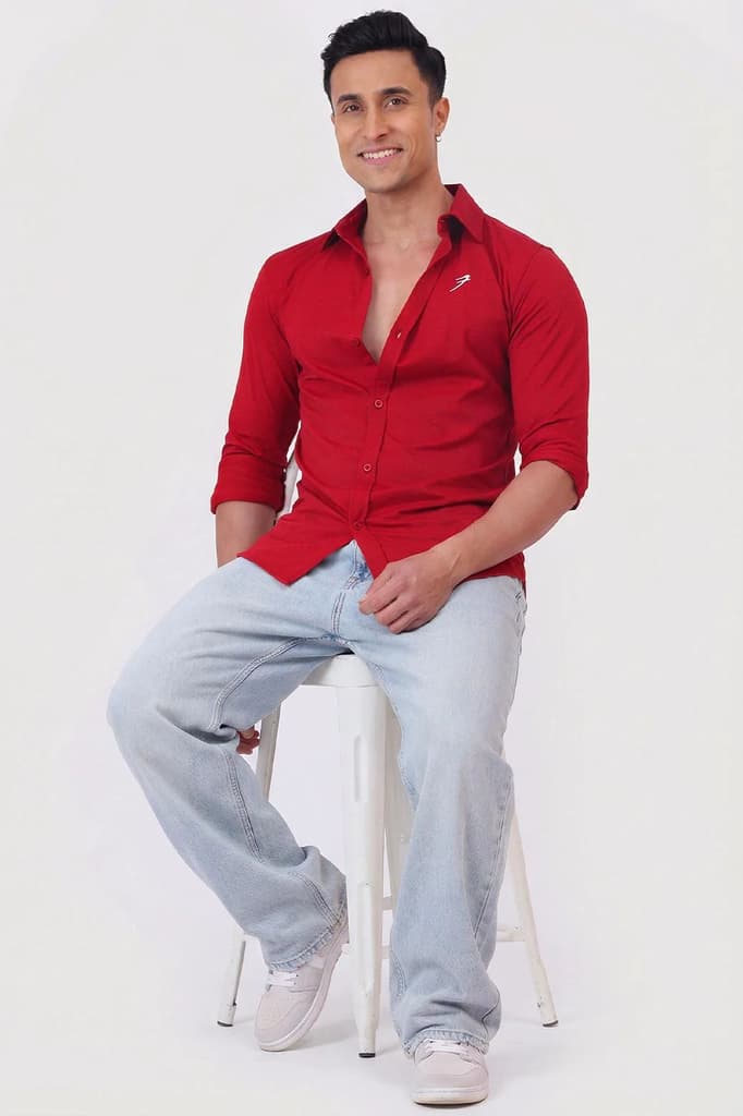 Aero Fullsleeves Shirt Deep Red — photo 5