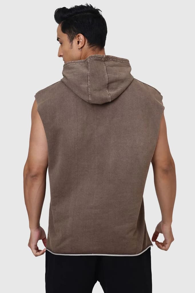 Shadow Washed Capsleeves Hoodie Brown — photo 6