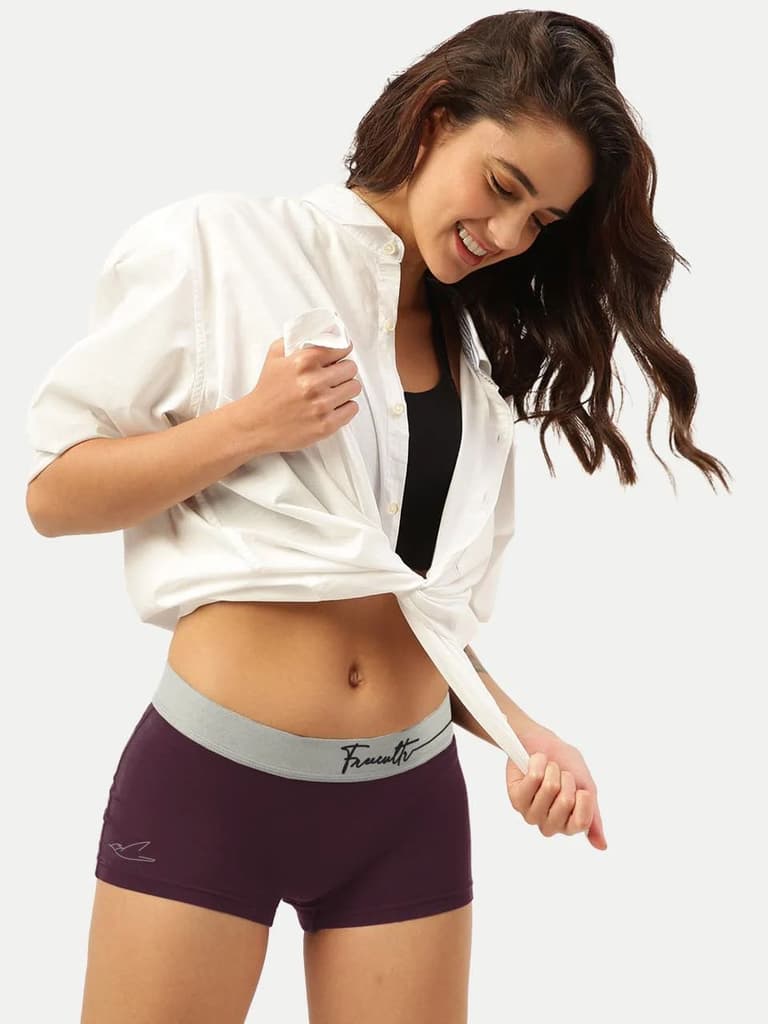 Women's Micro Modal Boy Shorts with Cult Waistband (Pack of 1) — photo 18