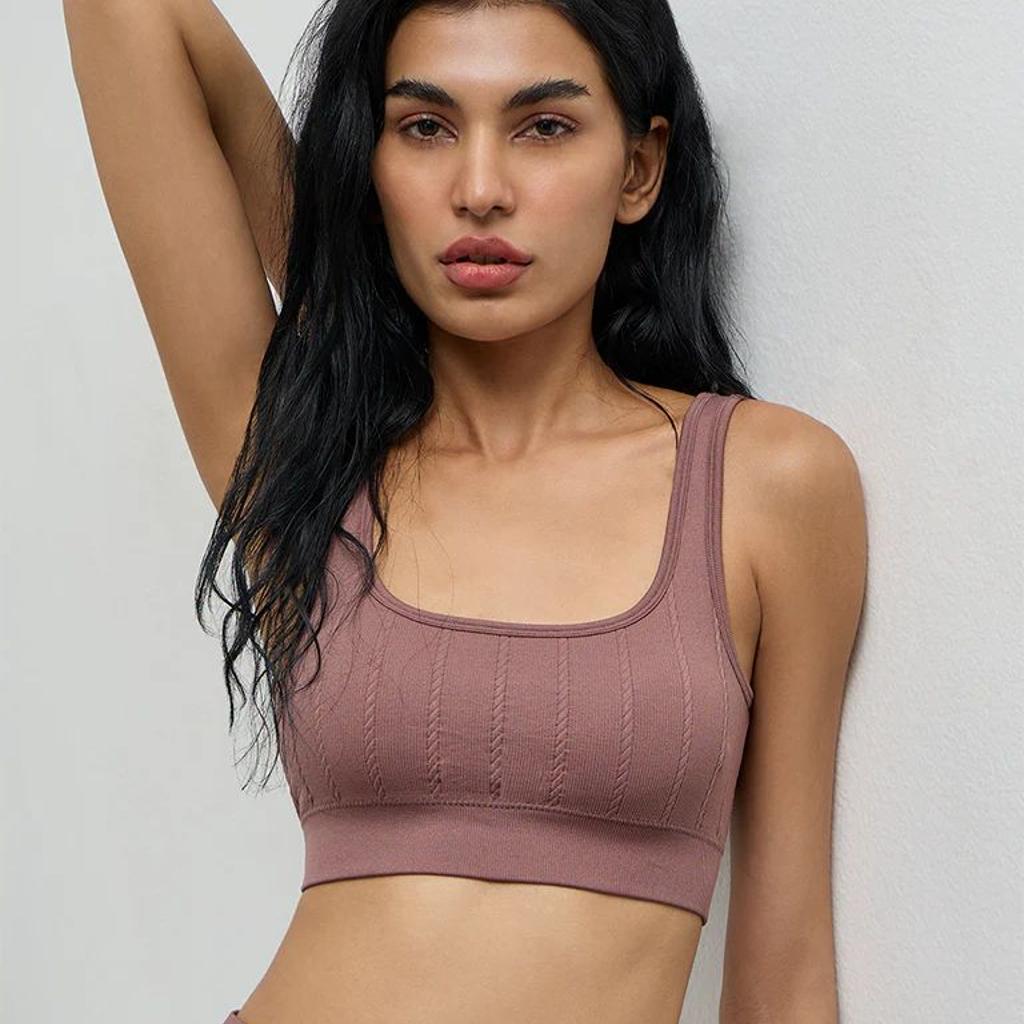 Superstar Dusty Taupe Cable-Knit Seamfree Bra
