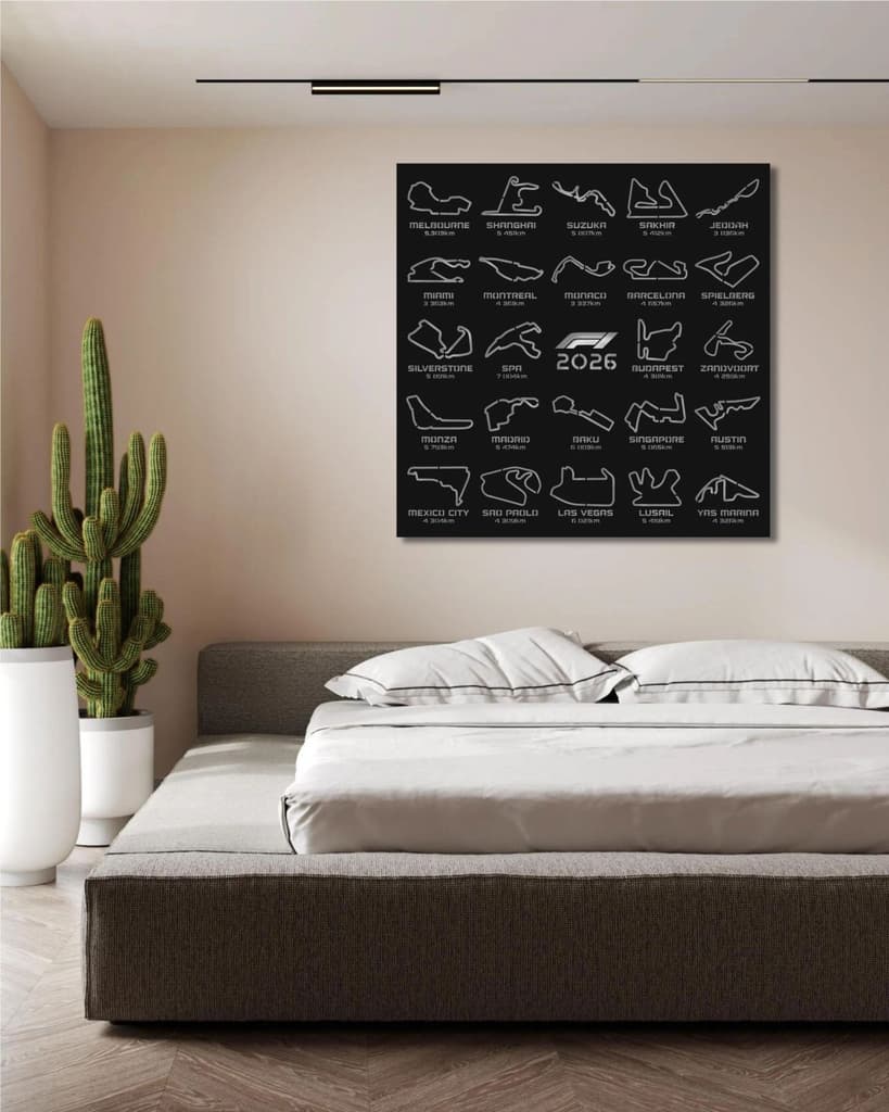 F1 2026 OFFICIAL TRACKS FRAME METAL WALL ART — photo 3