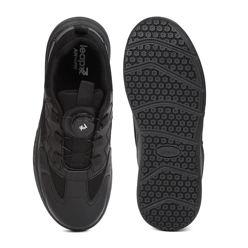 Leap7X SKOLGAMEBO Kids' Black School Shoes - SCHOOL TWIST & GO with Memory Foam Comfort — photo 5