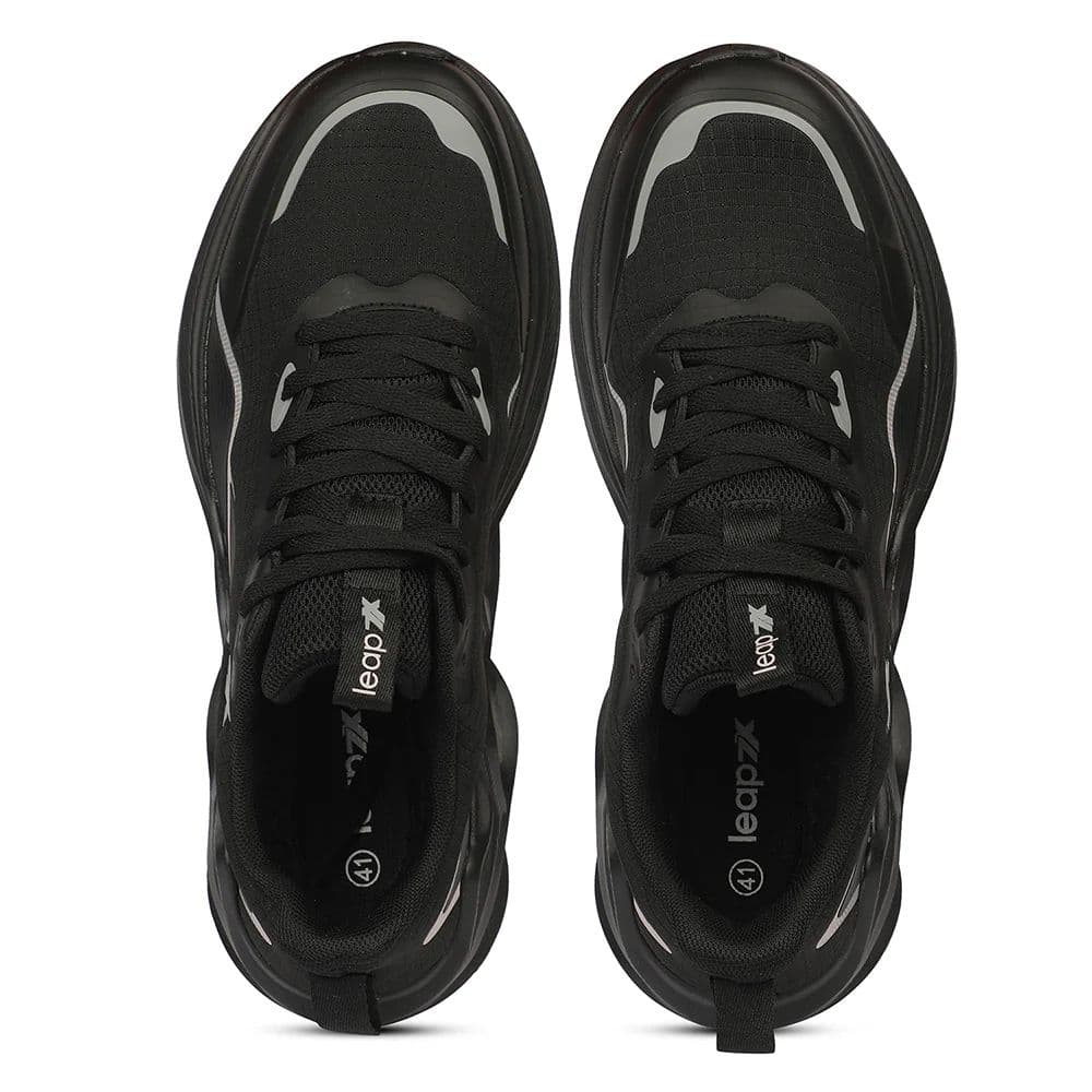 Leap7X ZQ-DWM-01 Airflow Outsoles Black Sports Non Lacing Walking Shoes for Men by Liberty — photo 7