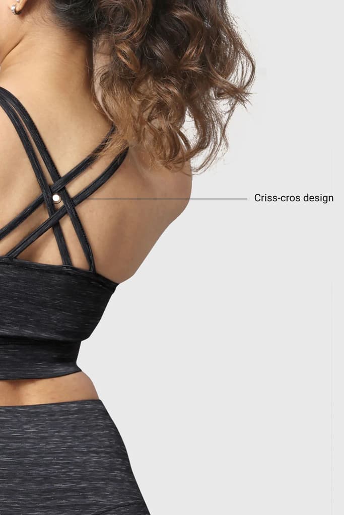 Essential Melange Sports Bra Black — photo 6
