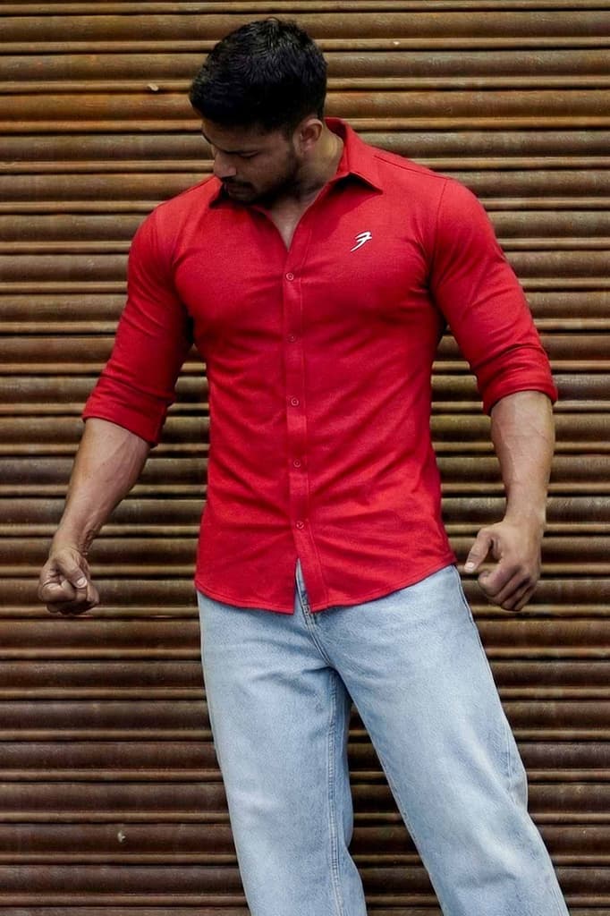 Aero Fullsleeves Shirt Deep Red — S