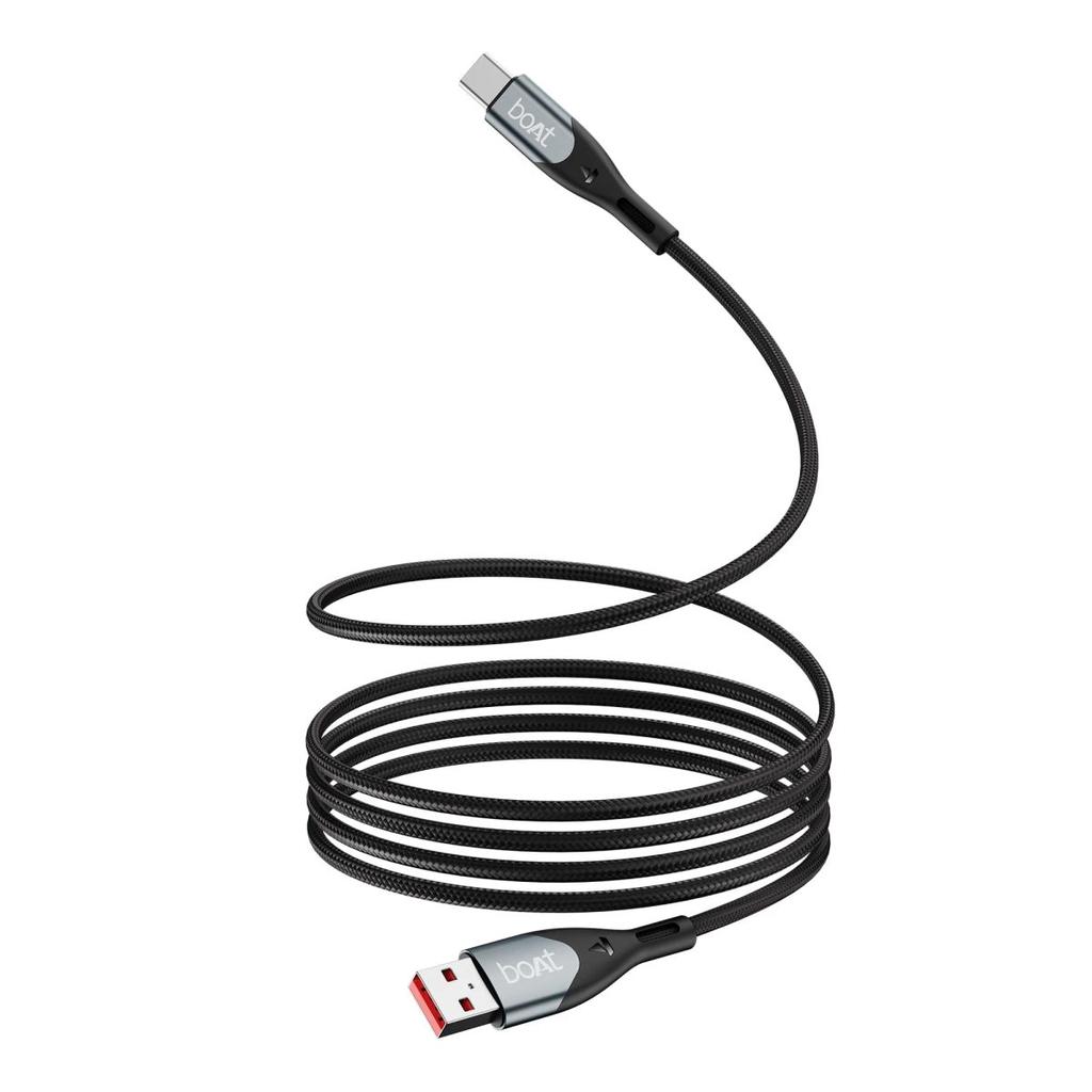 boAt Type A to C 65W Cable | Fast Charging Cable with 65W Output, 480 Mbps Data Sync & Nylon Braided Skin