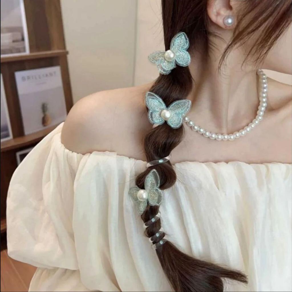 Whimsy Wing Spiral Tie | Telephone Wire Clip with Butterfly — photo 2
