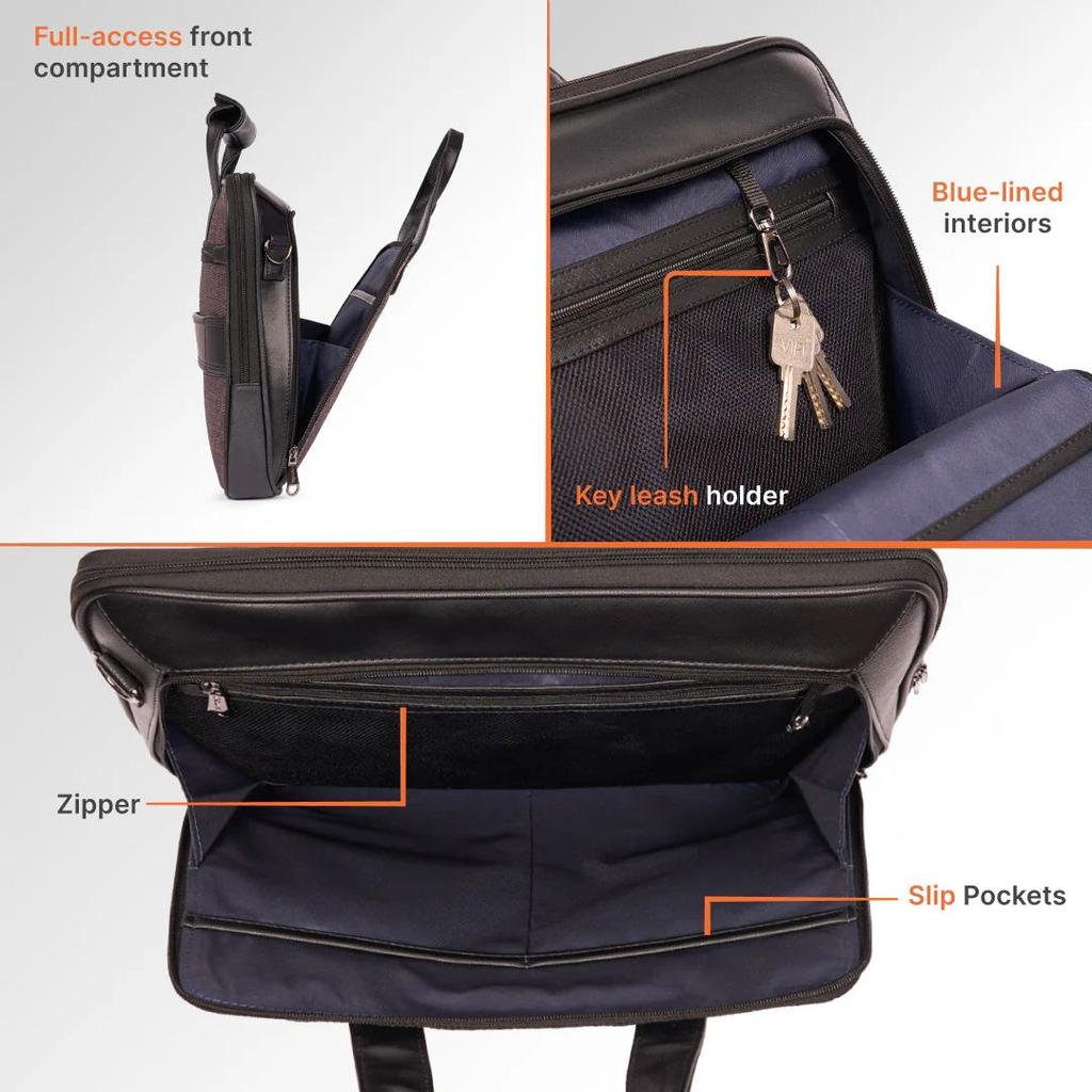 Golkonda Brass Executive Laptop Bag (Black) — photo 7