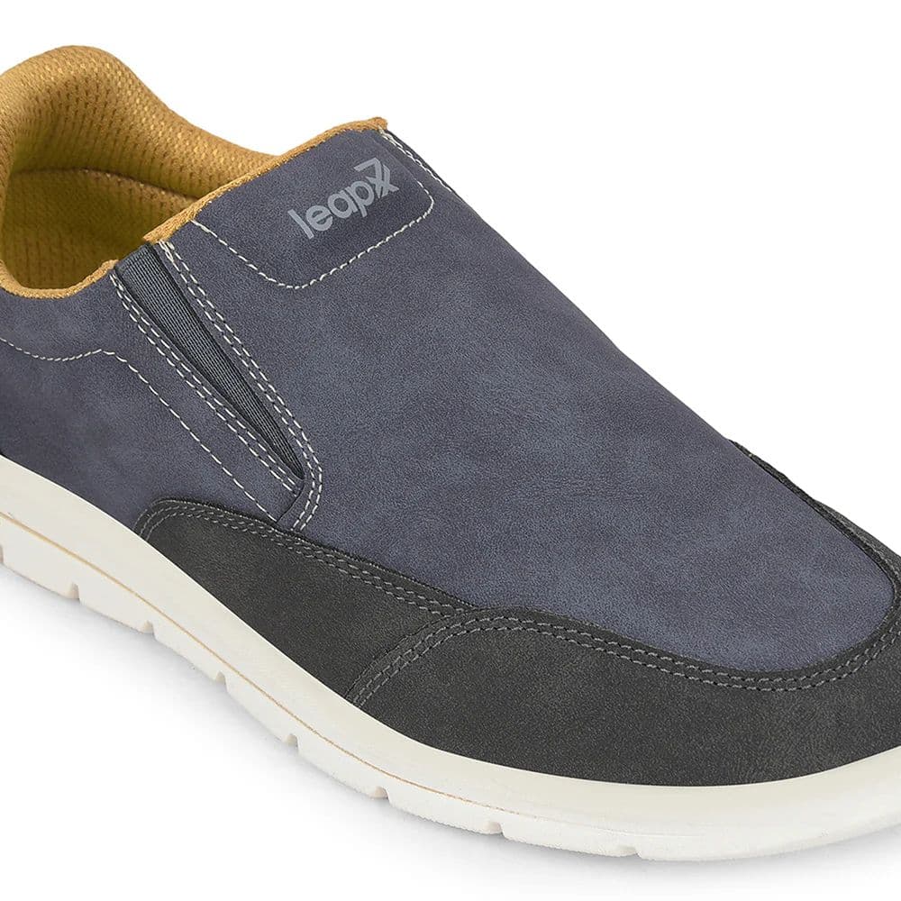 Leap7x Blue Casual Non Lacing Sneakers For Men FRINKS-2E By Liberty — photo 4