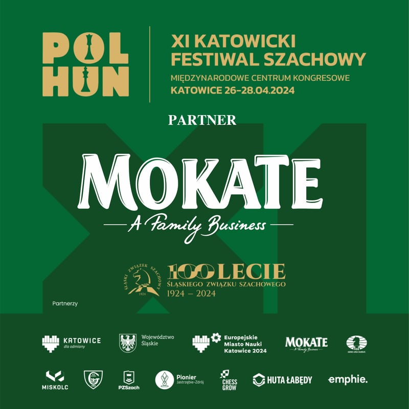 MOKATE Partnerem XI Katowickiego Festiwalu Szachowego oraz obchodów 100 lecia Śląskiego Związku Szachowego