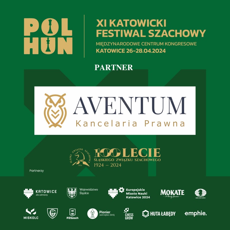 Aventum Kancelaria Prawna Partnerem XI Katowickiego Festiwalu Szachowego oraz obchodów 100 lecia Śląskiego Związku Szachowego