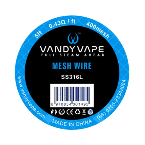 5ft Vandy vape SS316L Mesh Wire 400mesh