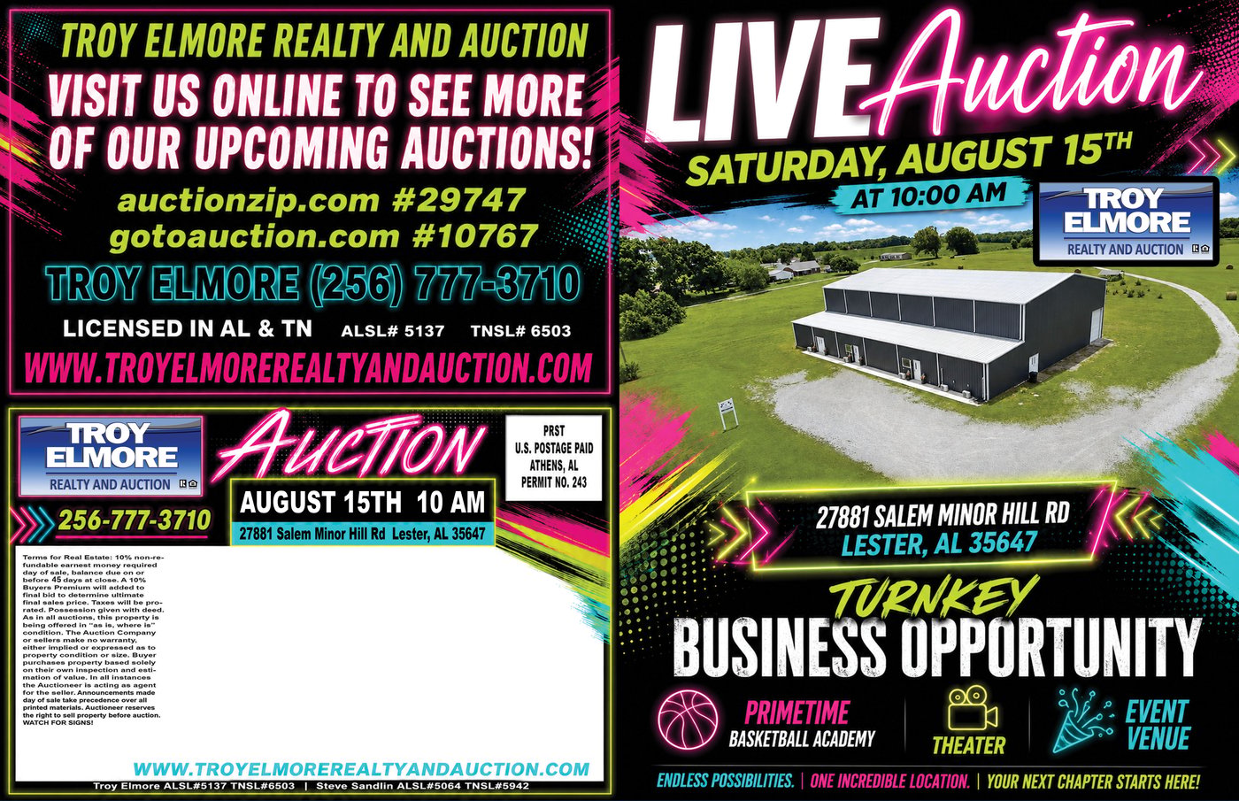 SOLD BEFORE AUCTION!! auction flyer
