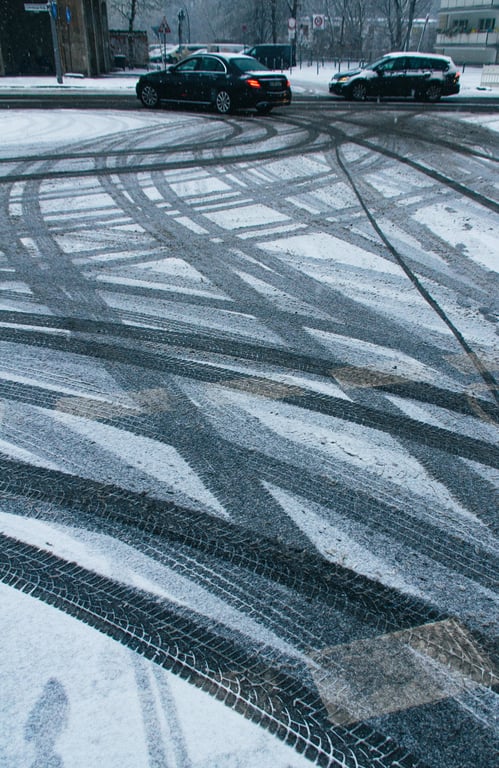 winter tires snow road