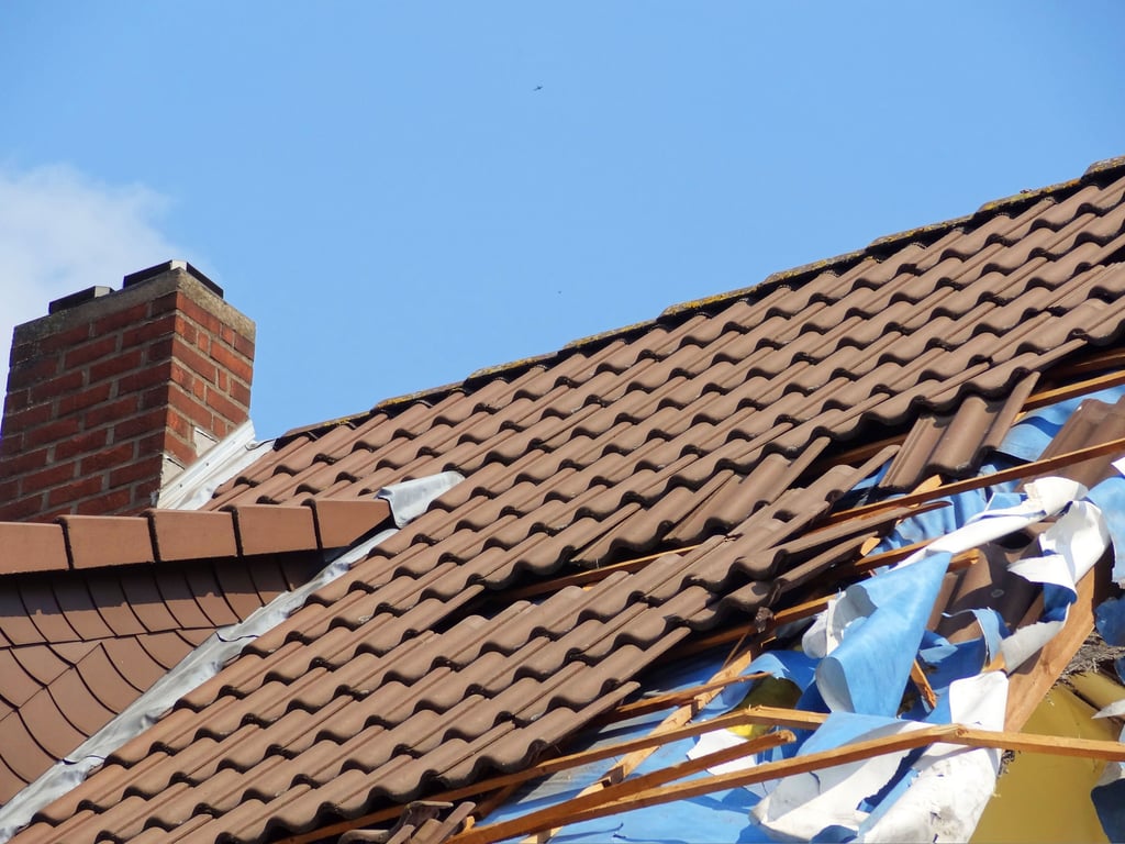 storm-damaged roof