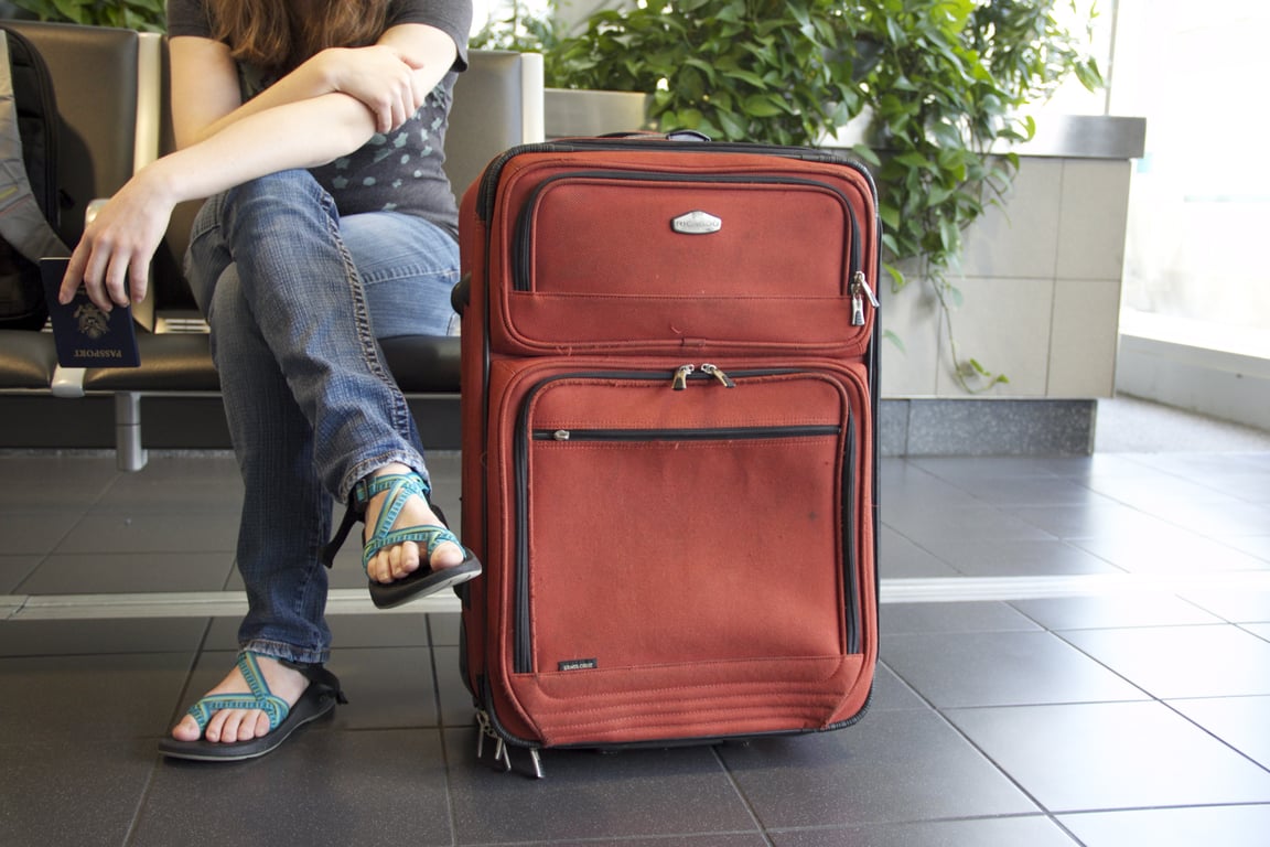 Away suitcase airport terminal