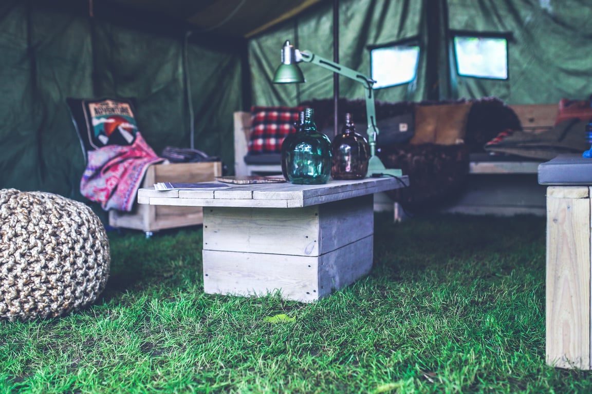 glamping tent interior
