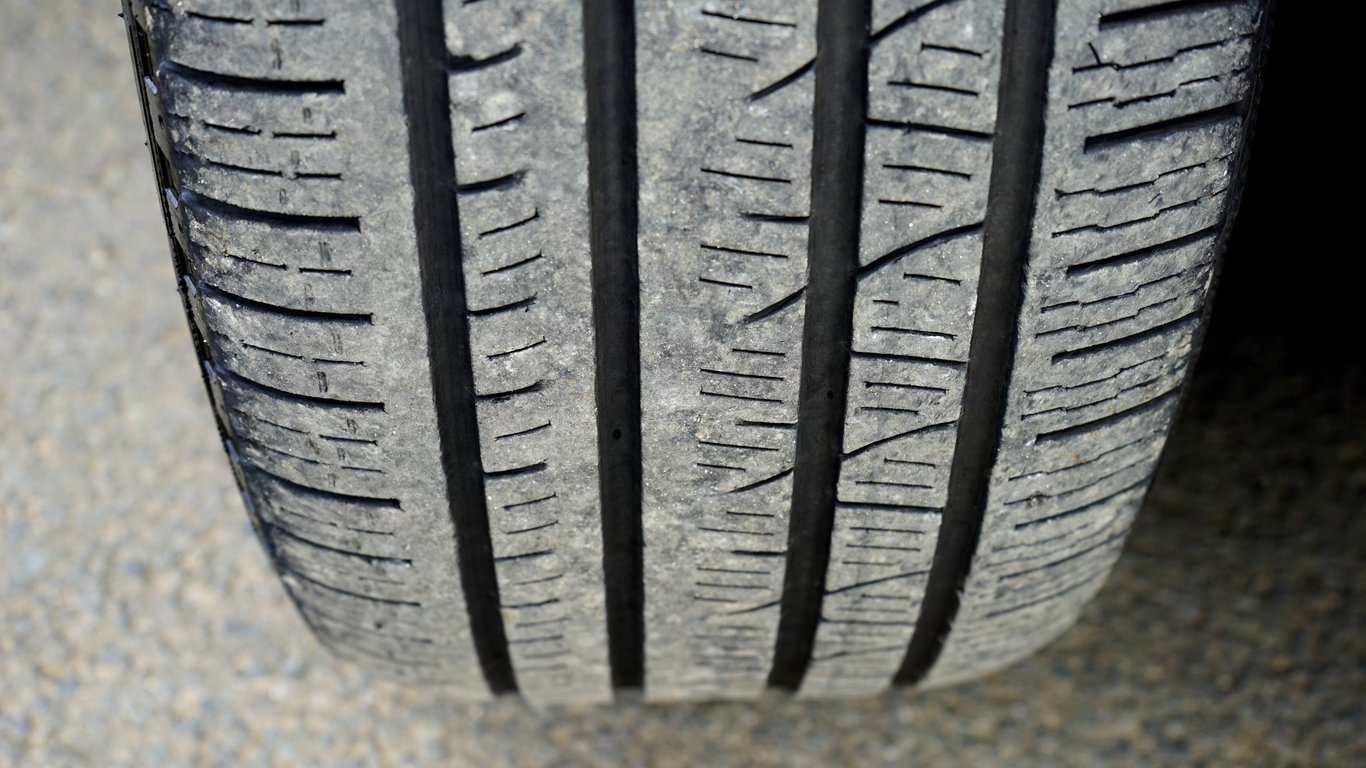 tire sidewall close-up